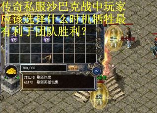 传奇私服沙巴克战中玩家应该选择什么时机牺牲最有利于团队胜利？