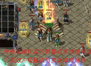 传奇私服玩家为何都追求快速升级?高效冲级秘诀与实战攻略解析 传奇私服玩家为何都追求快速升级?高效冲级秘诀与实战攻略解析