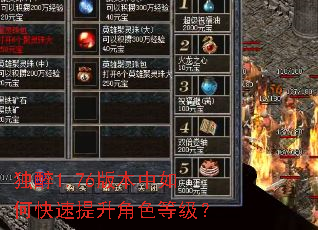 独醉1.76版本中如何快速提升角色等级? 独醉1.76版本中如何快速提升角色等级?
