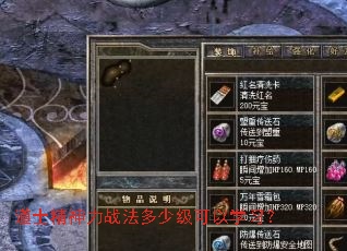 道士精神力战法多少级可以学习? 道士精神力战法多少级可以学习?