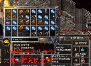 199刺影复古传奇中元宝如何兑换金币? 199刺影复古传奇中元宝如何兑换金币?