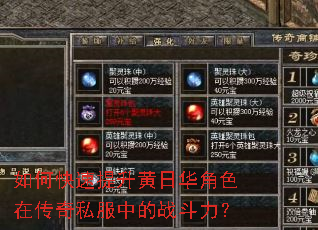 如何快速提升黄日华角色在传奇私服中的战斗力? 如何快速提升黄日华角色在传奇私服中的战斗力?