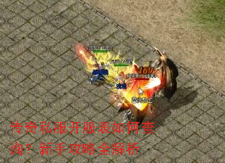 传奇私服开服表如何查询?新手攻略全解析 传奇私服开服表如何查询?新手攻略全解析