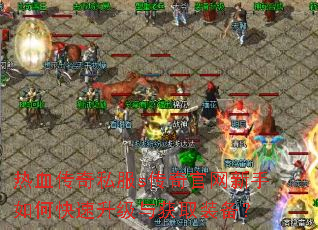热血传奇私服s传奇官网新手如何快速升级与获取装备? 热血传奇私服s传奇官网新手如何快速升级与获取装备?