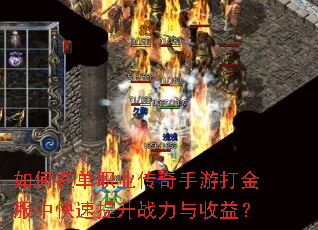如何在单职业传奇手游打金服中快速提升战力与收益? 如何在单职业传奇手游打金服中快速提升战力与收益?