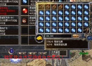 如何修改传奇游戏角色属性? 如何修改传奇游戏角色属性?