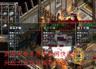 武易传奇手游中如何快速提升战力与获取稀有装备? 武易传奇手游中如何快速提升战力与获取稀有装备?